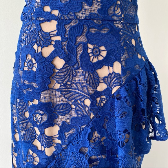 NWT Cooper St Lace Sky Beauty V-Neck Flounce Ruffle Midi Cocktail Dress - Picture 9 of 14